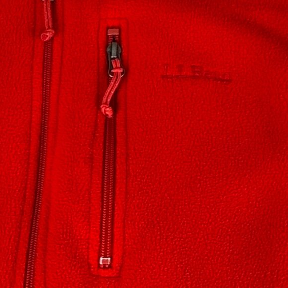 LL Bean Mens XLT Fleece Sweater Vest Red POLARTEC Pockets Cinch Waist Full Zip - Picture 8 of 13